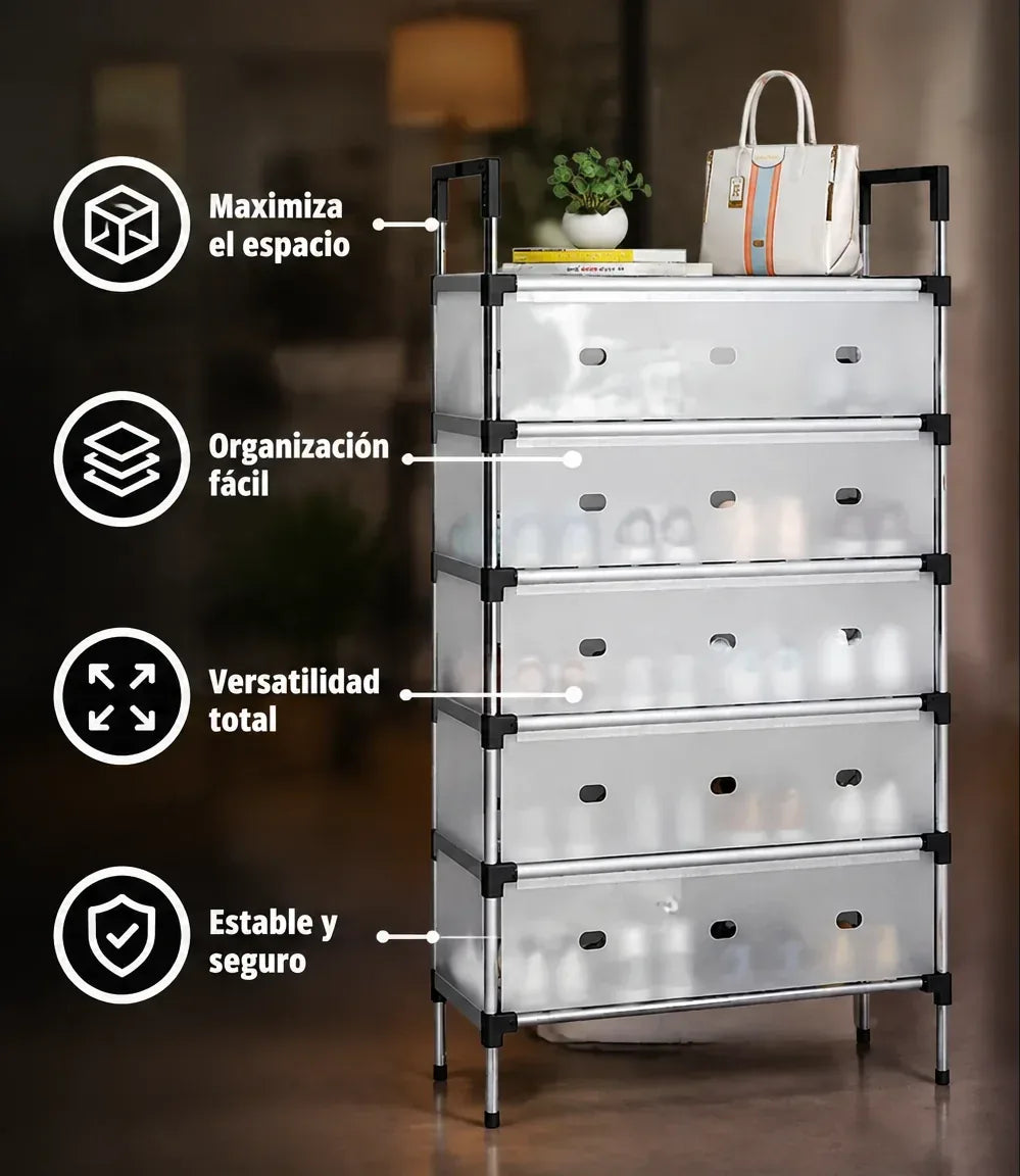 Ordena y almacena hasta 20 pares de zapatos ahorrando espacio